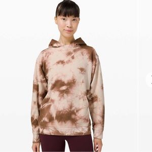 Lululemon womens 12 brown pink tie dye “earth dye” pullover sweatshirt hoodie